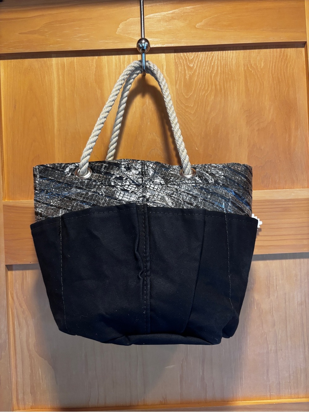 NWT Sea Bags Maine Recycled Sail Cloth Rope Handle Small Tote Beach Travel Bag - Picture 4 of 12